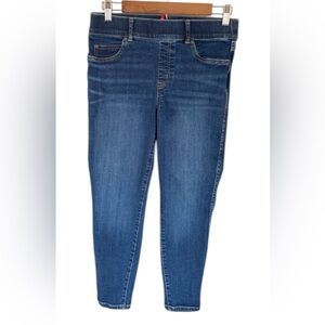 ▶️ Spanx Blue denim skinny jeans M shapewear slimming 29x25 mid rise pants